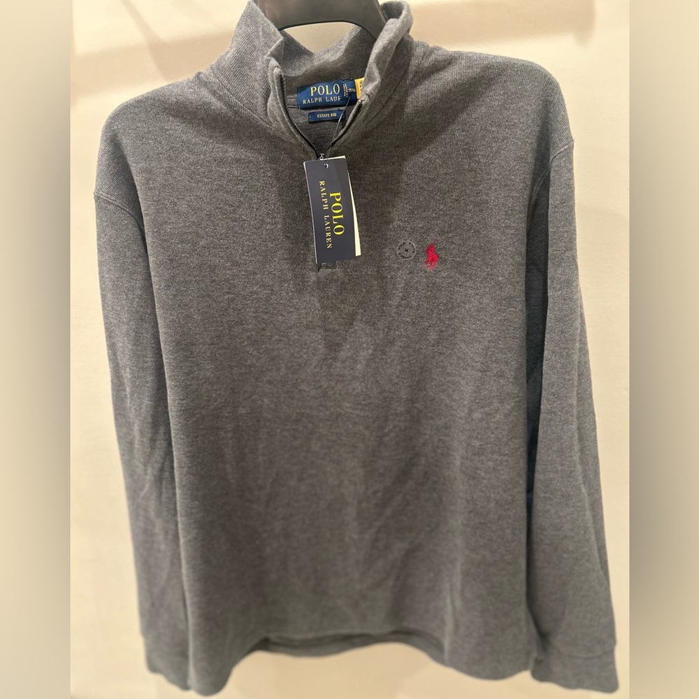 Polo by Ralph Lauren Gray Sweater with Red Logo